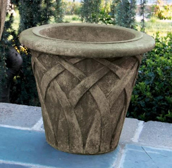 Malibu Grass Cement Garden Planter heavyweight Pot Vase Organic Style
